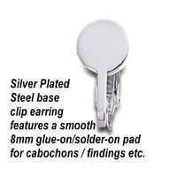 Simple Hinge 8mm  Pad - Steel - Clip On Earrings