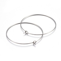 Earring Hoops: 15 Pairs 45mm Stainless Steel Wire 22 GaugeLoop Catch Hypoallergenic Tarnish Resistant - jewellery making supplies Australia