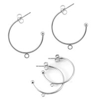 6 x 20mm Drop Loop Hoop Earring Pairs - Stainless Steel (3 Pair) - Non Tarnish