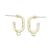 Fancy - Gold - Stud Earring with Loop  23mm - Hypo-Allergenic
