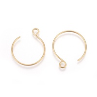 Gold - 22mm Semi Hoop with Loop Stainless Steel Earwires - 20 Gauge - Non Tarnish - Loop 2.5mm