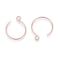 Rose Gold - 22mm Semi Hoop with Loop Stainless Steel Earwires - 20 Gauge - Non Tarnish - Loop 2.5mm