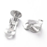 Smooth 10mm Pad - Clip On - Earrings Steel - Shiny Silver