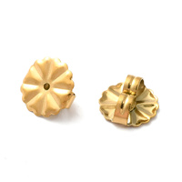 18K Gold Plated - Large Petal Clutch 10mm - Stainless Steel - Non Tarnish - Hypo-Allergenic