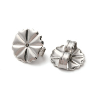 Large Petal Clutch 10mm - Stainless Steel - Non Tarnish - Hypo-Allergenic