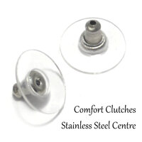 Comfort Clutches -Stainless Steel Core - Quantity Options - Non Tarnish