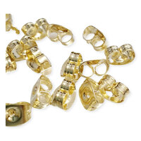 50 x Earring Clutch Light Champagne Gold on Stainless Steel