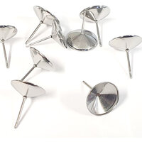 10mm Rivoli Bezel Stud Earrings - Stainless Steel - Non Tarnish