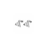 4 x Textured Triangle Earring Studs 12mm x 13.5mm - Stainless Steel