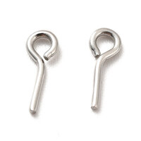 100 x Tiny Eyepins 304 Stainless Steel 8mm .07mm with 1.5mm Hole