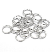 100 x 10mm Stainless Steel Jump Rings - Offset