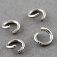 100 x 6mm Stainless Steel Open Jump Rings
