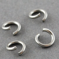 100 x 8mm Stainless Steel 0.8mm wire (21 guage) Open Jump Rings - Non Tarnish