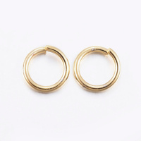  24K Gold Plated - 10mm  x 1.5mm  - Stainless Steel - Round Jump Rings - Thick Heavy Duty -  15 gauge - inner about 7mm