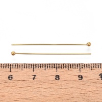 18k Gold Plated Head Pins 35mm, Ball Head: 2mm, 304 Stainless Steel