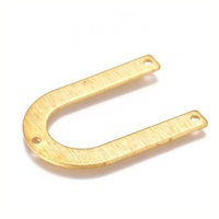 2 x Brushed Gold Arch 28mm Pendants Connector Earring Charms