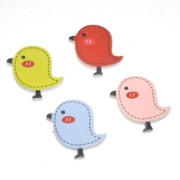 5 x Tweety Birds Wooden Cabochons