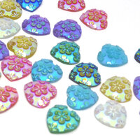 12mm Delightful Hearts - Flatback Cabochons