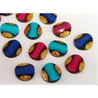 10 x 12mm Glitter Circles - Flatback Cabochons