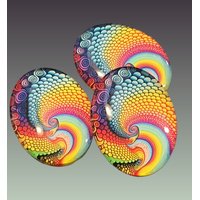 Mania Oval 30mm x 40mm - Decorative Glass Cabochon