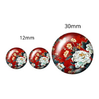 1 + 2 Orient Round - 30mm + 12mm - Decorative Glass Cabochon