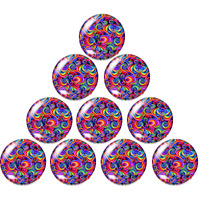  2 x 12mm - Miss Squiggle Round Decorative Glass Cabochons