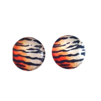 25mm Tiger Stripes - Round Decorative Glass Cabochon