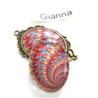 Gorgeous 30mm x 40mm Glass Spiral Fractals #4 Made in Australia