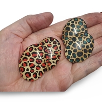 30mm x 40mm Glass - Leopard Print - Made in Australia