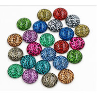 Rainbow Leopard Sets - 10 x Glass Cabochons 10mm, 12mm