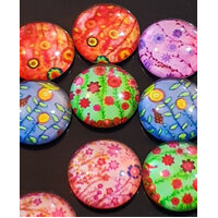 Tall Flowers - 10 x Glass Cabochons 12mm