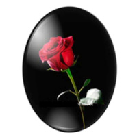 Oval Rose Decorative Glass Cabochon - 2 Sizes