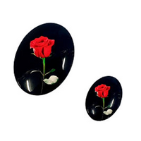 Oval Rose Decorative Glass Cabochon - 2 Sizes