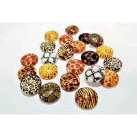 Animal Prints - 10 x Glass Cabochons 10mm
