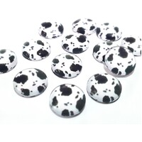 Cow Hide - 5 Pairs of Glass Cabochons 10mm