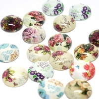 Helga - 10 x Floral Glass Cabochons 10mm