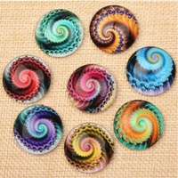 Fractals #1 - 10 x Glass Cabochons 12mm (5 Pair)