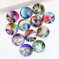 Fractals #2 - 10 x Glass Cabochons 12mm