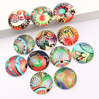 Tribal #2 -10 x Glass Cabochons 12mm