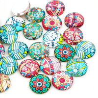 Tribal #3 -10 x Glass Cabochons 12mm