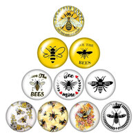 Bee Hive - 10 x Glass Cabochons 12mm