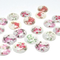 Blossoms - 10 x Glass Cabochons 12mm