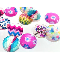 Cute Chic - 10 x Glass Cabochons 12mm