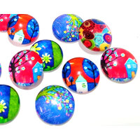 Front Garden - 10 x Glass Cabochons 12mm