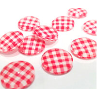 Gingham - 10 x Glass Cabochons 12mm