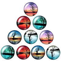 Lake Moods - 5 Pairs of 12mm Glass Cabochons