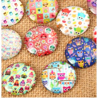 Owlets - 10 x Glass Cabochons 12mm