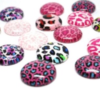 Pink Animals - 10 x Glass Cabochons 12mm