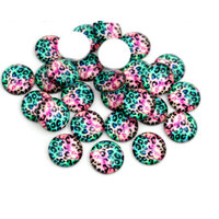 Punk Leopard - 10 x Glass Cabochons 12mm