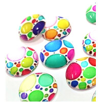 Spots N Dots - 10 x Glass Cabochons 12mm